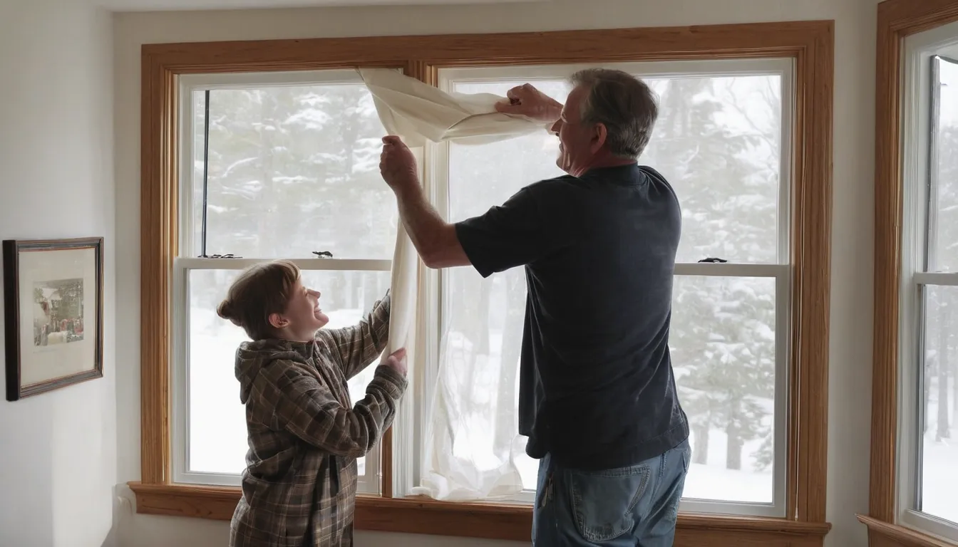 Provider carefully fitting a new window in a Stamford home while a family goes about their day